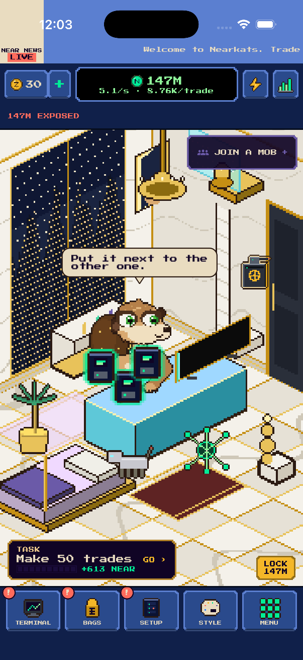 The penthouse room: marble floor, gold trim, the city at night